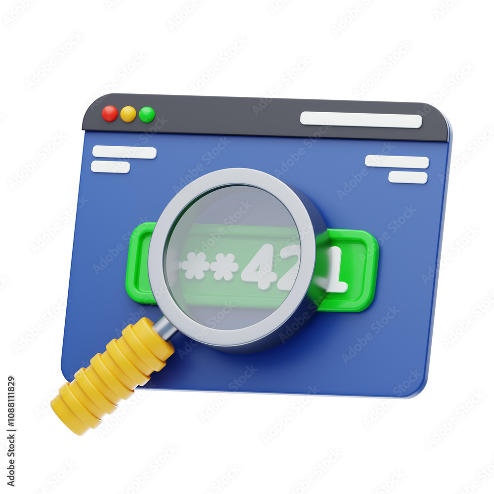 Poster 3d password inspection and security check