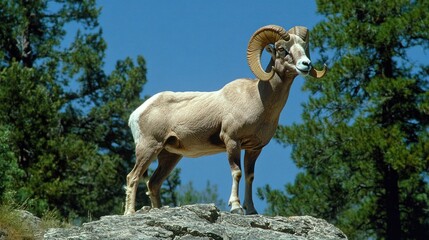 Naklejka premium Majestic Rocky Mountain Bighorn Sheep