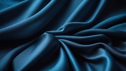 Fototapeta premium Abstract Background Image of Blue Fabric Drape