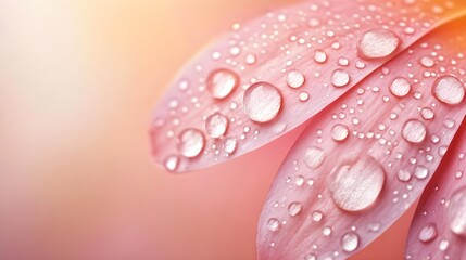 Pink Flower Petals Dew Drops