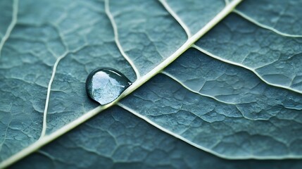 Fototapeta premium Water Drop on Green Leaf