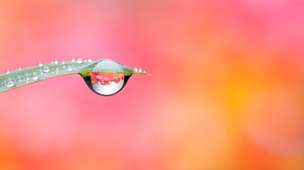 Water Drop On Leaf Reflection