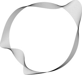 Circle line wavy in round frame. Concept technology, digital