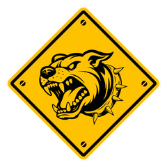 beware of dog printable sign warning poster plaque for home template design