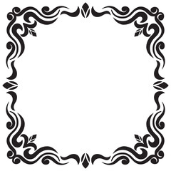 Border frame line deco vector art simple line corner calligraphic	
