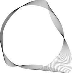 Circle line wavy in round frame. Concept technology, digital
