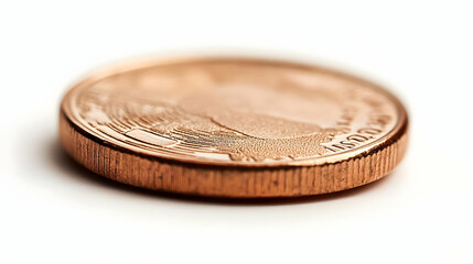 Close-up Realistic Image of a Copper Coin