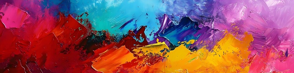 Bright colorful artistic splashes in abstract painting style with vibrant colors