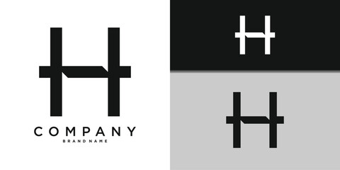 Fototapeta premium Letter H minimal logo icon design template elements. Premium Vector