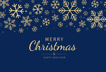 Snowflakes decorative elements for Christmas. Xmas banner. Merry christmas and New year card. Design for banner, card, greeting. Vector illustration