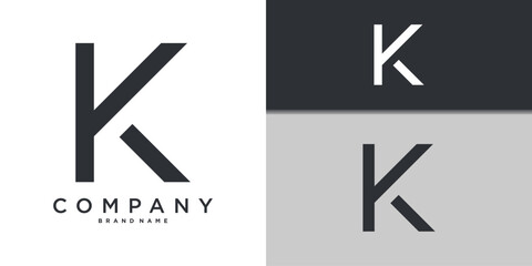 Fototapeta premium Letter K minimal logo icon design template elements. Premium Vector
