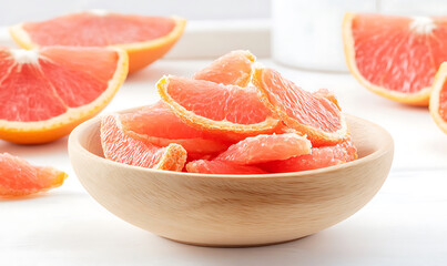 grapefruit on a plate-generative ai