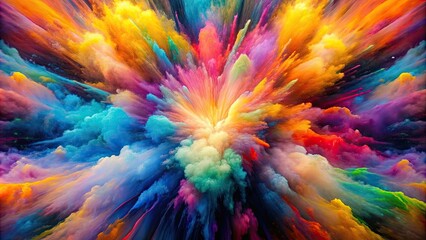 Obraz premium Vibrant explosion of colors representing an innovative and imaginative artistic vision, vibrant, explosion, colors, creative
