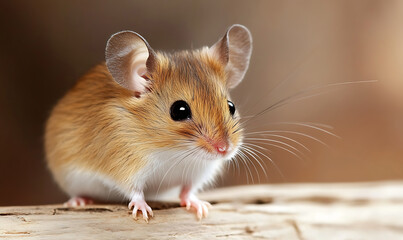 Fototapeta premium field mouse in the field-generative ai