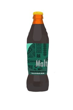 bottle of malt drink