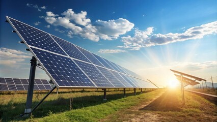 Vibrant sunlight enhancing energy collection efficiency.