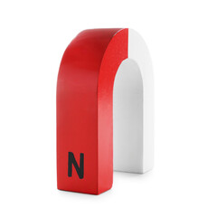 One color horseshoe magnet isolated on white