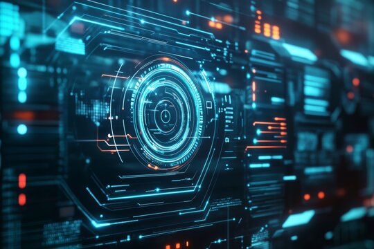 Futuristic CCTV camera design showcasing advanced surveillance technology and digital interface for security monitoring - Powered by Adobe