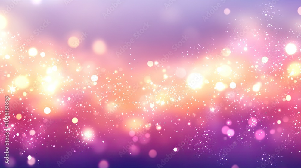 Poster soft dreamy bokeh background with colorful lights and sparkles for creative designs and visual proje
