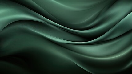 Obraz premium Elegant Abstract Green Waves Flowing Smoothly Across a Soft Background, Creating a Touch of Serenity and Tranquility in a Modern Design Aesthetic