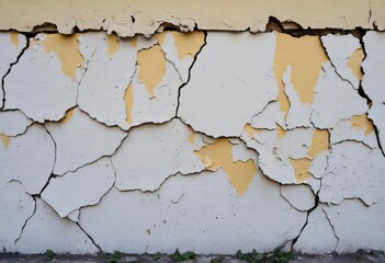 Obraz premium A close-up of peeling paint on a wall