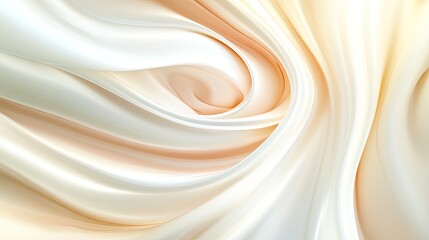 Obraz premium Soft Curves and Flowing Fabric Abstract Background with Gentle Cream and Peach Shades Creating an Elegant and Serene Atmosphere for Design Projects