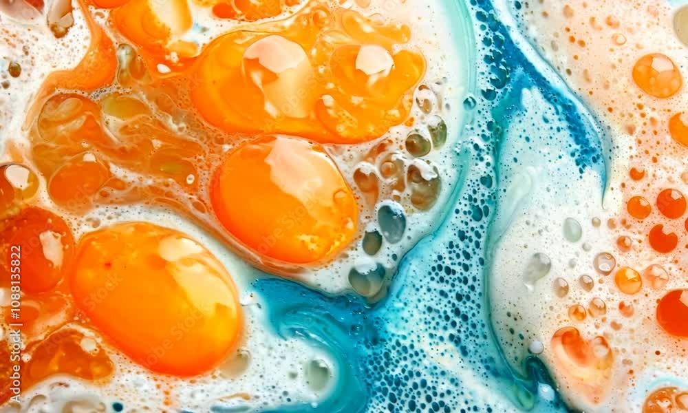 Aufkleber vibrant soap bubbles in colorful abstract macro photography : generative ai