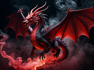 red dragon in the night