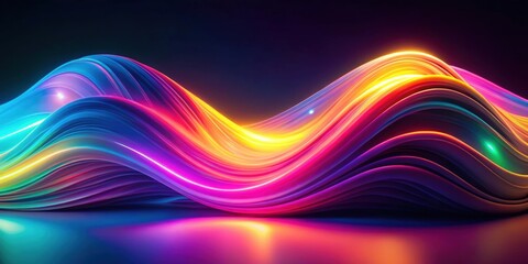 Neon fluid abstract background with vibrant colors and smooth flowing texture, neon, fluid, abstract, background, vibrant