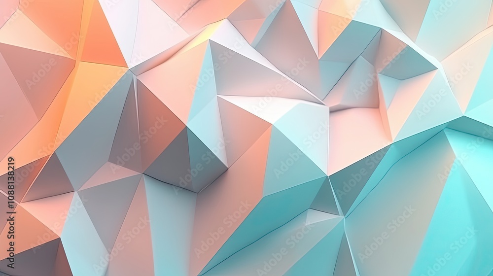 Aufkleber abstract geometric background featuring a dynamic arrangement of colorful triangular shapes in paste