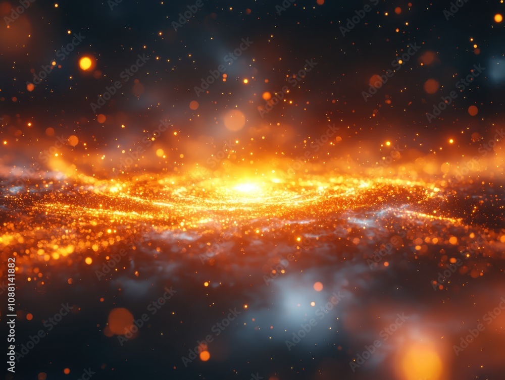 Poster cosmic event neon galaxy explosion outer space visual art vibrant environment spectacular viewpoint 