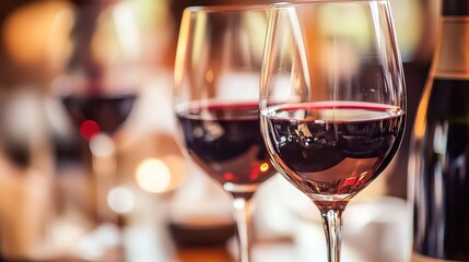 glass of wine in restaurant