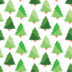 Seamless pattern with a Christmas tree. Christmas and New Year background. Vector illustration.
