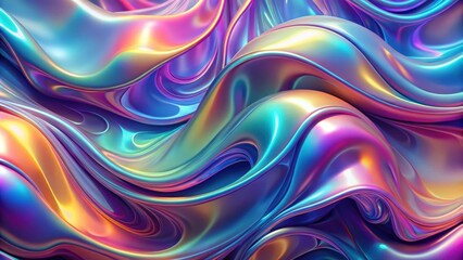 Liquid holographic shapes with abstract wavy background, liquid, holographic,shapes, abstract, wavy, background