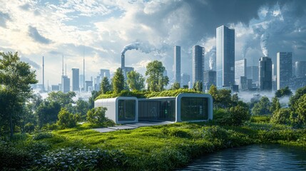 Sustainable living home urban cityscape nature focus