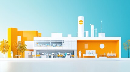 Obraz premium Innovative healthcare facility design modern architecture urban