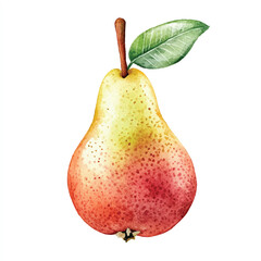 Pear fruit watercolor clipart illustration