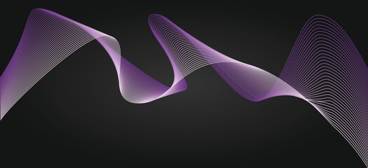 Abstract wave forms for stylish designs. Digital equalizer track illustration. Clean line art background. Vectors waves with blend tool effects. Smooth flowing stripes, elegant curves.