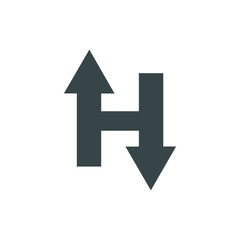 letter H with arrow logo vector illustration template design
