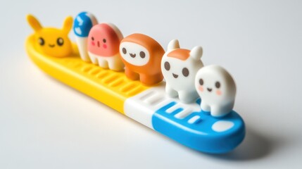Cute Characters on a Toothbrush