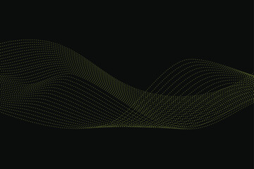 Abstract colorful line wave on black background use for banner, poster, website. Curve flow motion illustration.