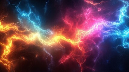 Vibrant Electric Waves of Energy in Stunning Colors, Perfect for Representing Motion, Dynamism, and Modern Technology in Digital Artwork and Visual Projects