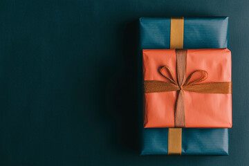 Stacked Gifts on Dark Background