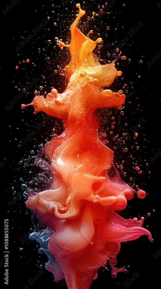 Poster vivid splashes of color creating an abstract, dynamic visual effect.