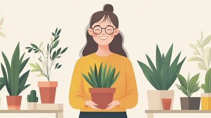 Frustrated plant parent struggling to care for houseplants, capturing the challenge of plant maintenance and the emotional journey of nurturing indoor greenery with dedication and persistence.