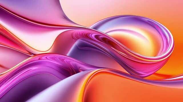 This image features a vibrant, flowing abstract design with smooth curves and gradients in shades of pink, orange, and purple, evoking a sense of fluidity and creativity.