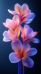 Obraz premium A vibrant display of stylized flowers in soft pastel colors.