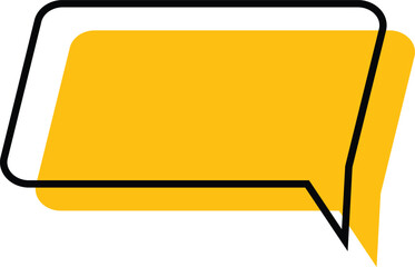 Chat Balloon Yellow Interior and Black Outline