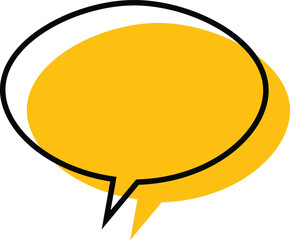 Speech Box Yellow Fill, Black Line Art