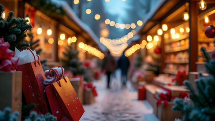 Fototapeta premium Cozy Christmas Winter Market